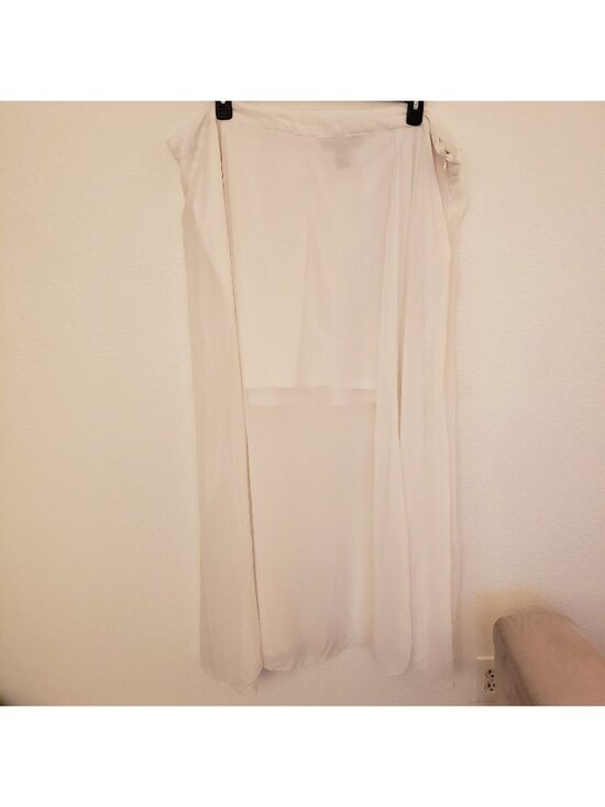Ashley Stewart Dresses & Skirts - Ashley Stewart White Chiffon Boho Sheer Maxi Skirt with Shorts Size 26 EUC